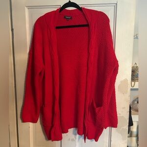 Women's Vibrant Red Cardigan